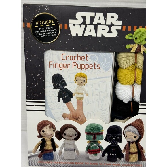 Star Wars Crochet Finger Puppets Complete Kit -Vader, Leia, Yoda, Skywa… - Picture 8 of 8